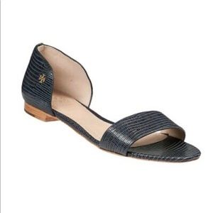 Tory Burch Savannah blue peep toe flats size 7.5